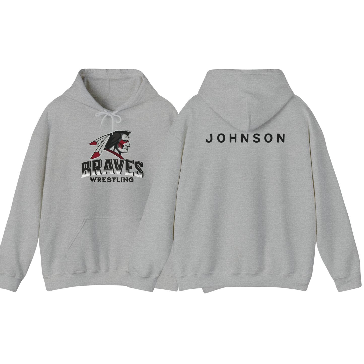 Pullover Hoodie - Braves Wrestling - ADD CUSTOM NAME - 2023/2024