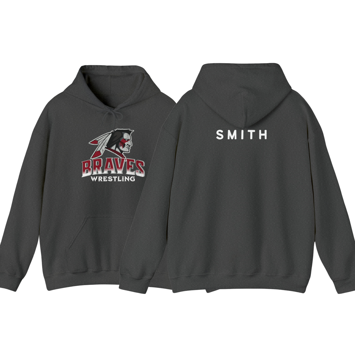 Pullover Hoodie - Braves Wrestling - ADD CUSTOM NAME - 2023/2024