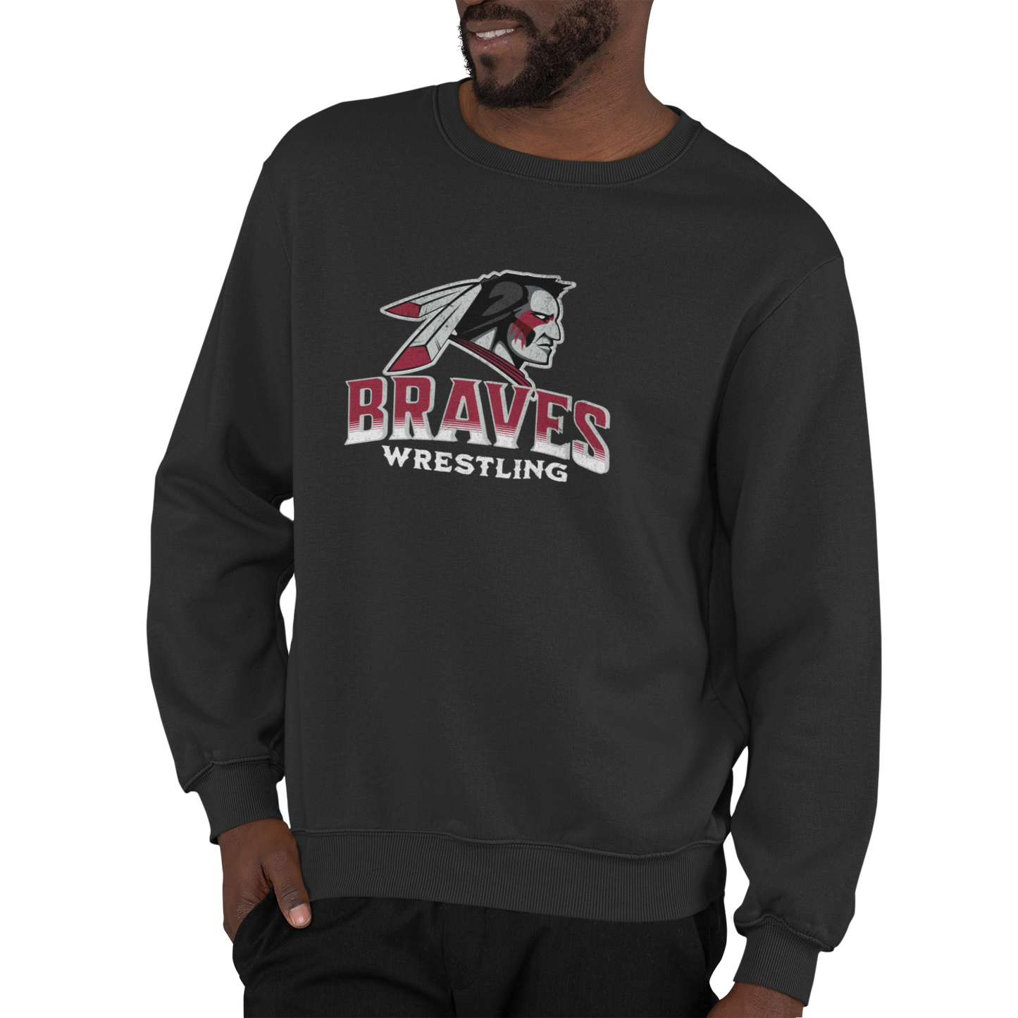 Sweatshirt - Braves Wrestling- ADD CUSTOM NAME 2023/2024