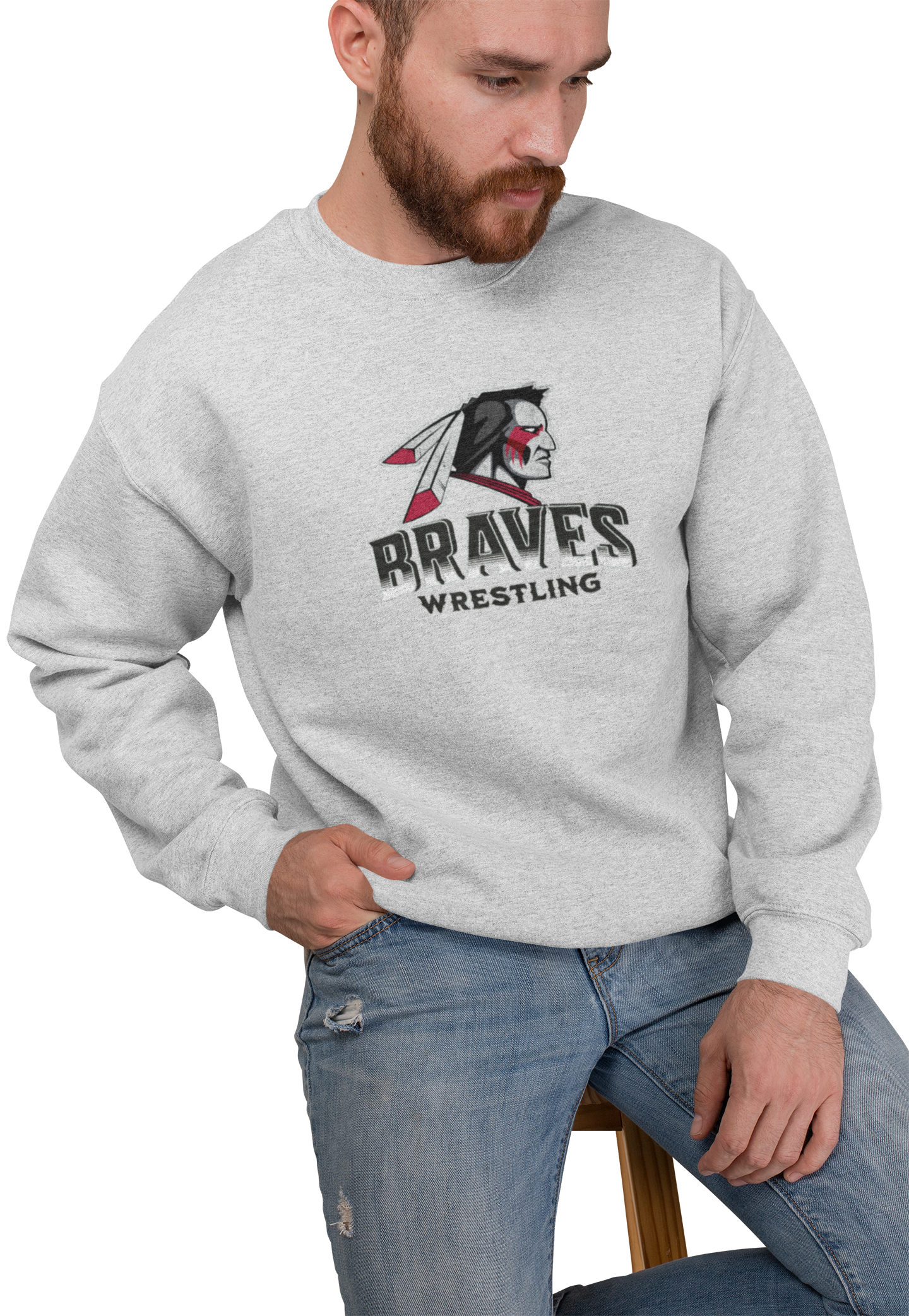 Sweatshirt - Braves Wrestling- ADD CUSTOM NAME 2023/2024