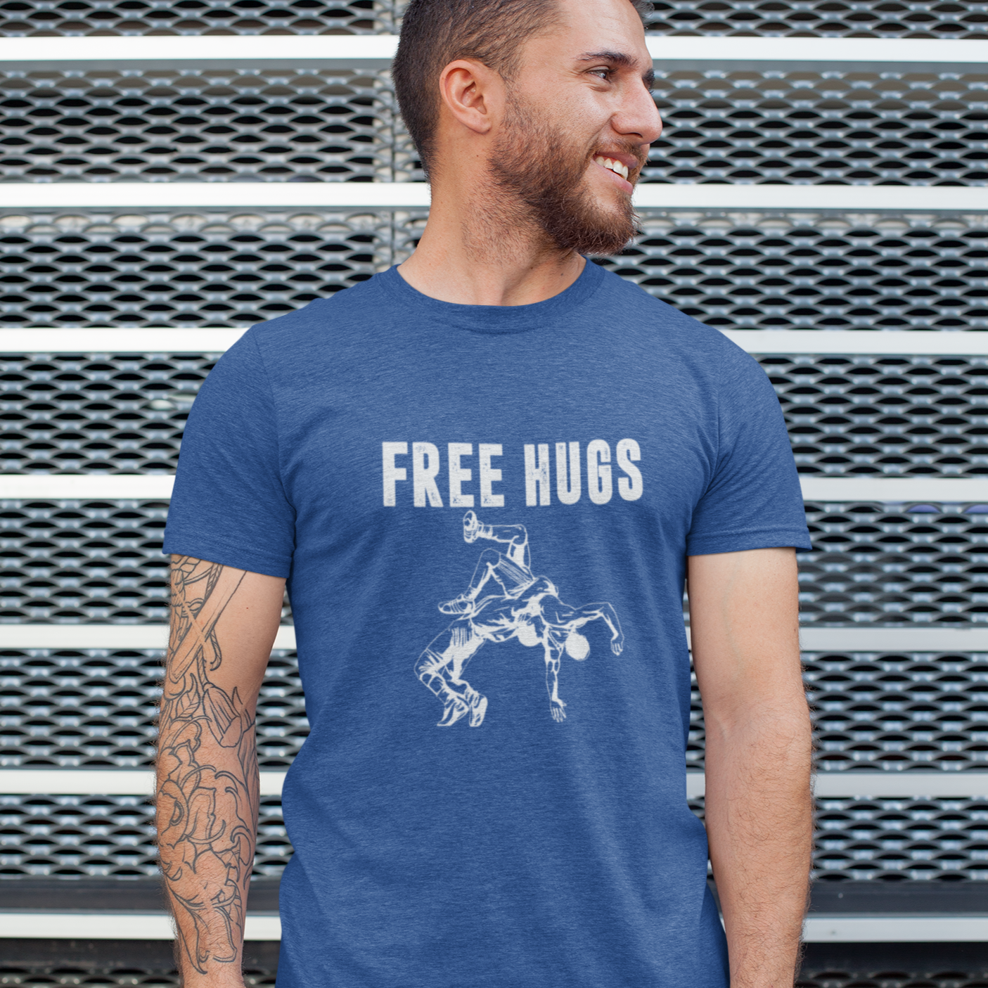 Free Hugs Short Sleeve Tee - Funny Wrestling Shirt