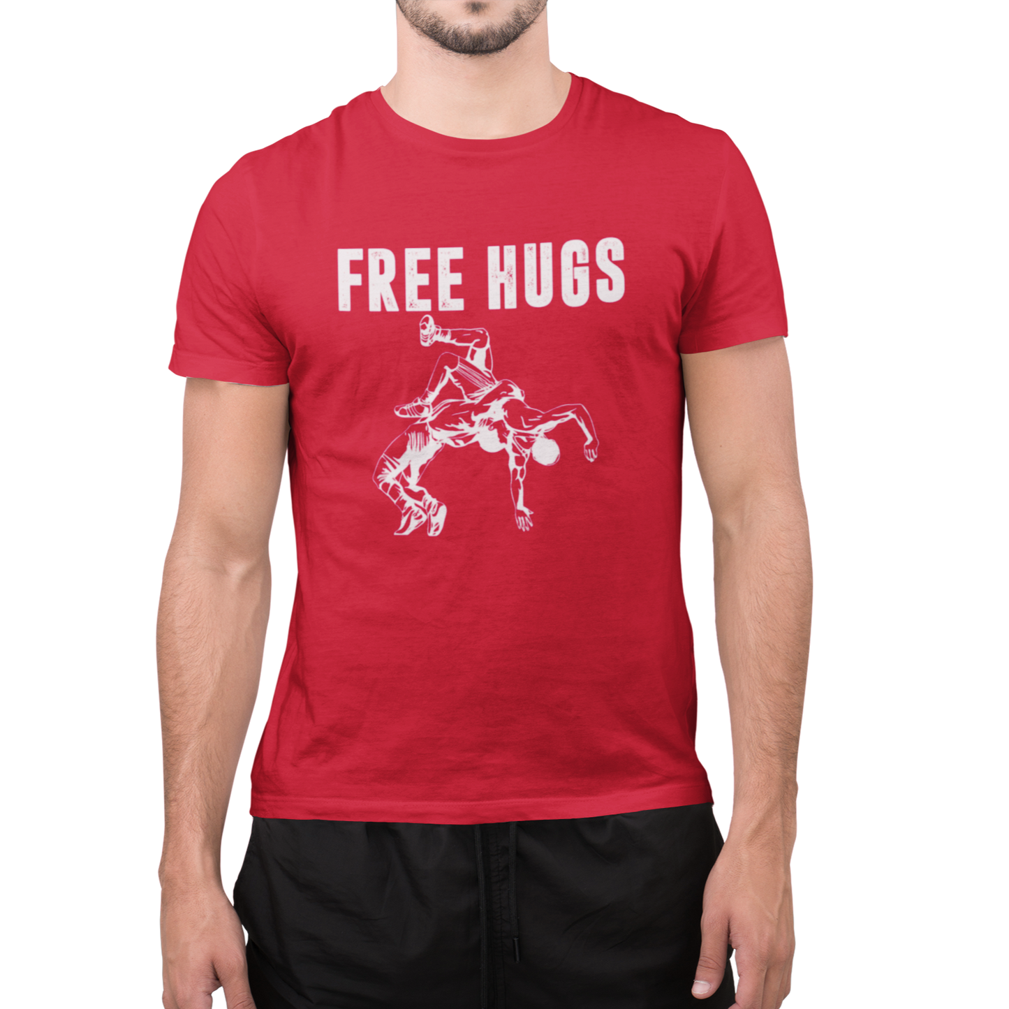 Free Hugs Short Sleeve Tee - Funny Wrestling Shirt