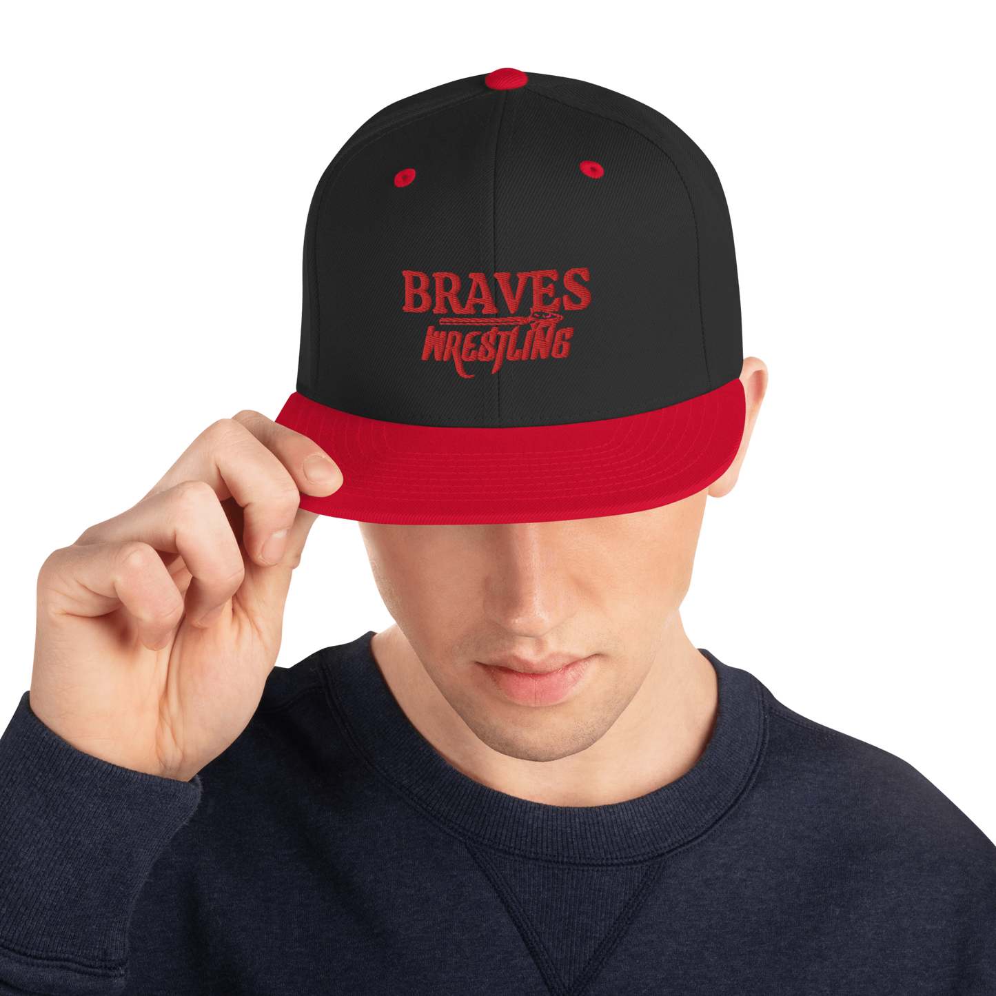 Snapback Flat Bill Hat - Braves Wrestling