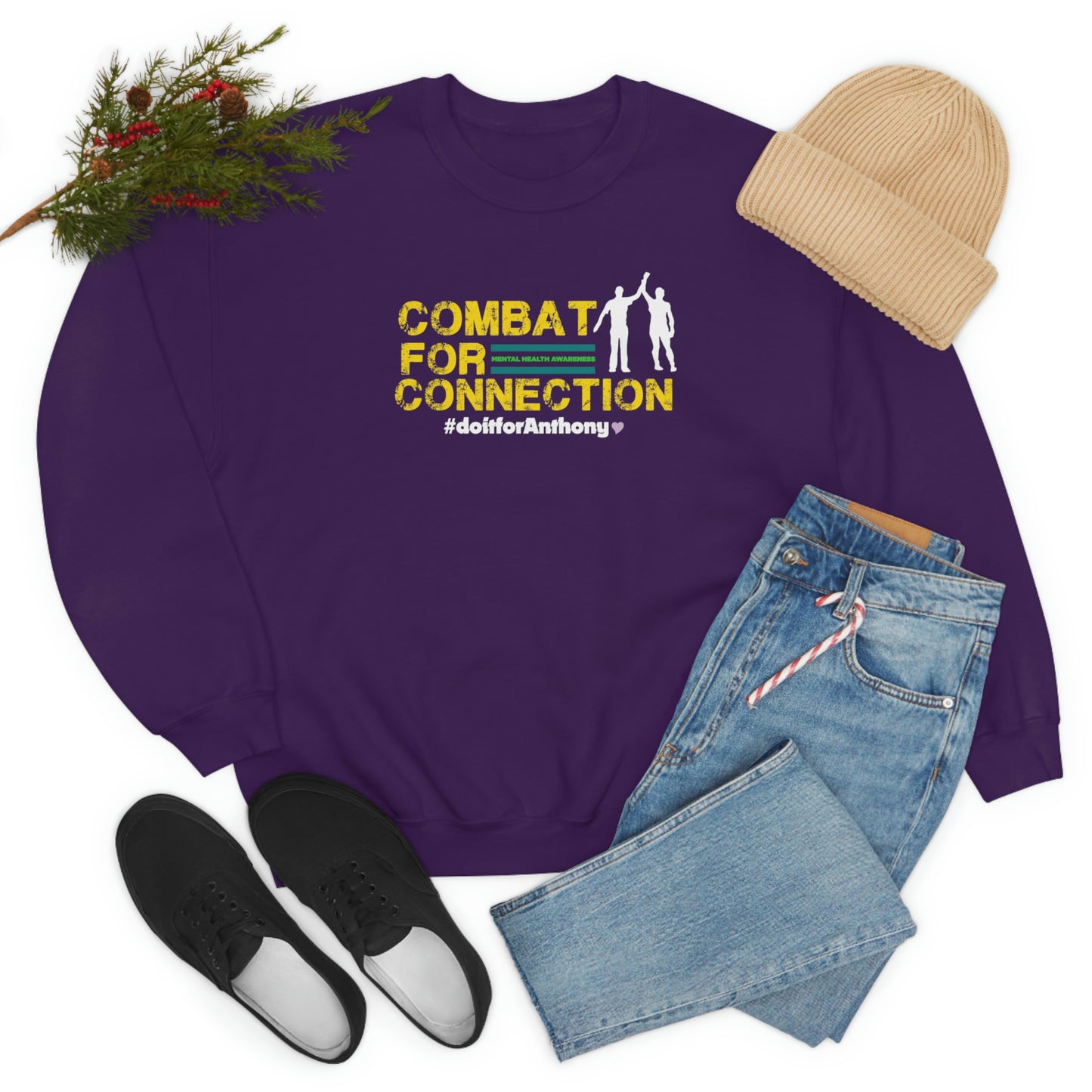 Pullover Sweatshirt Crew Neck - Combat For Connection